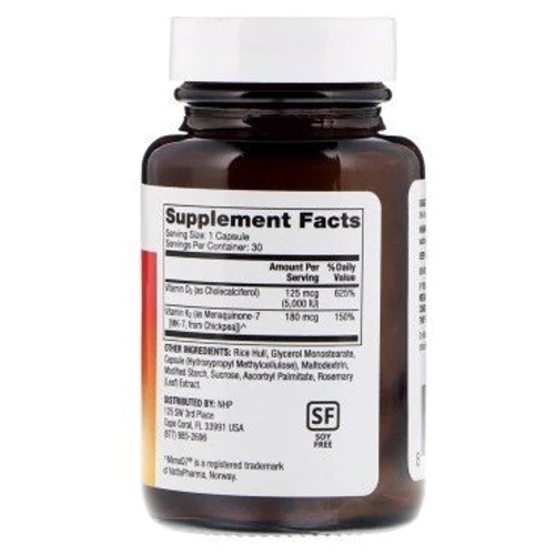 Dr. Mercola Vitamins D3 & K2 30 Caps Вітамін Д3 і К2: Тип вітамін D