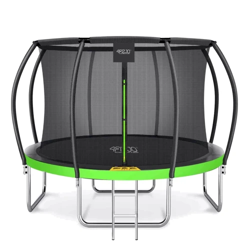 Батут 4FIZJO Premium 12FT 374 см Black/Green с внутренней сеткой (4FJ0605)