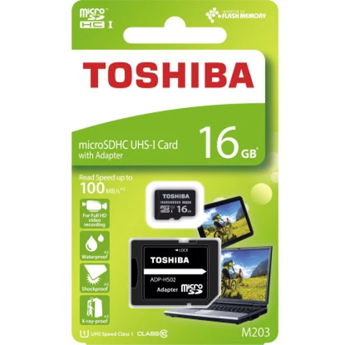 Карта пам'яті Toshiba 16GB microSDHC Class 10 UHS-I U1 High Speed M203 + adapter (THN-M203K0160EA)