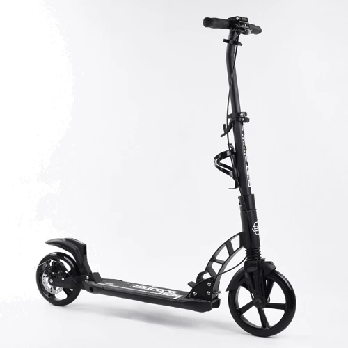 Самокат двухколесный Best Scooter PU колеса, 2 амортизатора, дисковый тормоз Black (100078) фото 8