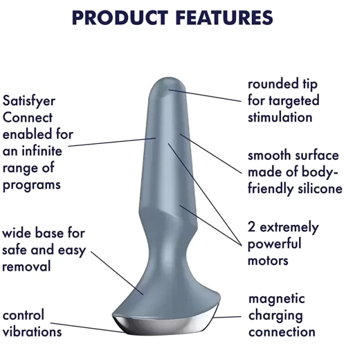 Анальная смарт-пробка Satisfyer Plug-ilicious 2 (серая)