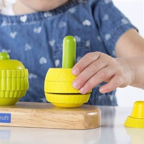 Пірамідка Guidecraft Manipulatives Фрукти (G6732): Призначення іграшки Цветовое восприятие, Сообразительность, Развитие внимания, Пространственное восприятие, Мелкая моторика, Логическое мышление, Координация движений