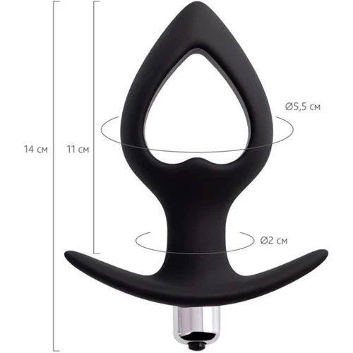 Анальная пробка с вибрацией Toyfa POPO Pleasure Anal Plug Cordis M Vibro Black