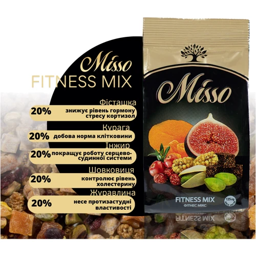 Ассорти сушеных ягод и ядер фисташки Misso Fitness Mix 125 г (4820146730526) фото 2
