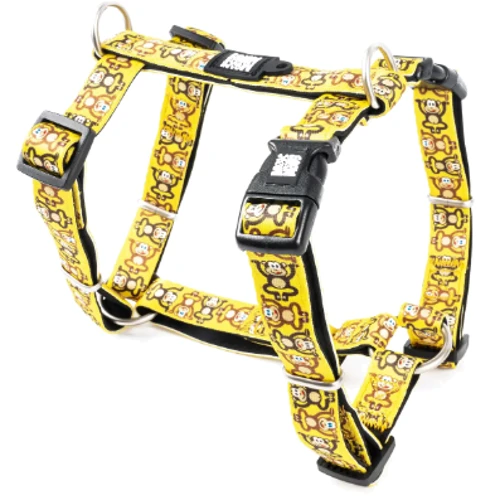 Шлейка для собак Max & Molly Urban Pets H-Harness - Monkey Maniac/L 2 см 70-98 см жовта (4894512050419)