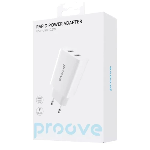 Зарядное устройство Proove Wall Charger 2xUSB Rapid 10.5W White фото 8
