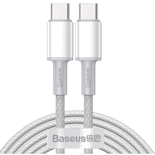 Кабель Baseus Cable USB-C to USB-C High Density Braided 100W 2m White (CATGD-A02)