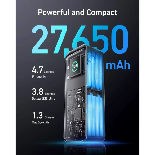 Внешний аккумулятор Anker Powerbank Prime 27650mAh 250W Black: Кабели/переходники для смартфонов в комплекте USB Type-C