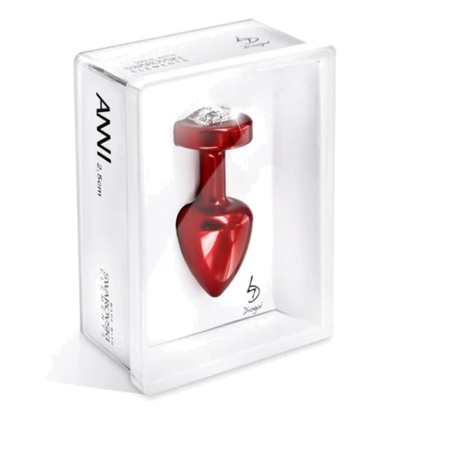Анальная пробка со стразом Diogol Anni R Heart Red Кристалл 30мм