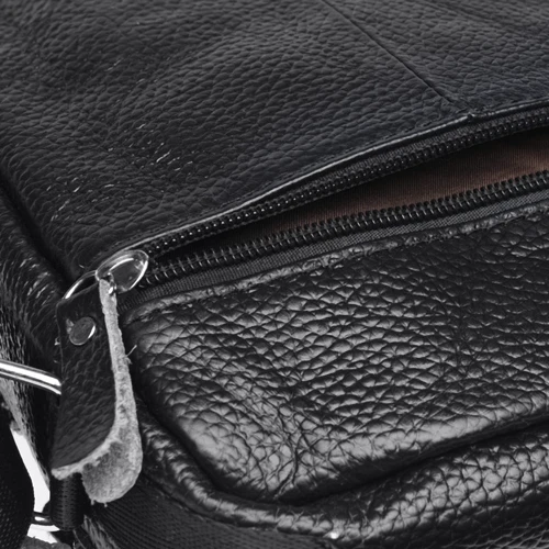 Мужская сумка через плечо Keizer черная (K13657-black): Фактура Матовая, Зернистая