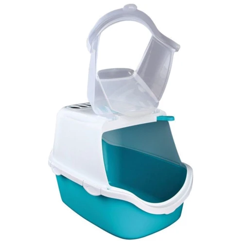 Туалет Trixie Vico Easy Clean для котов 40х40х56 см аквамарин/белый (4011905403458): Вид Закрытый