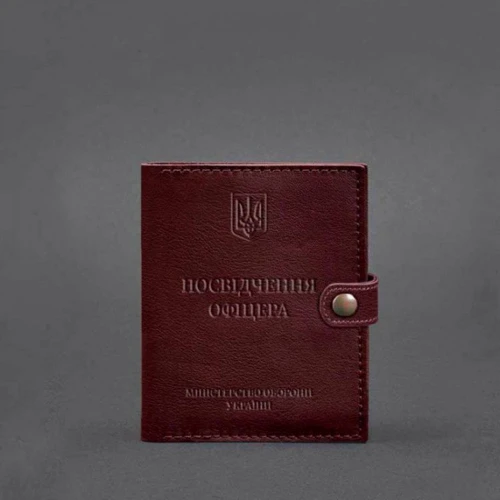 Обкладинка для посвідчення офіцера BlankNote 11.0 бордова (BN-OP-11-vin): Матеріал Натуральная кожа