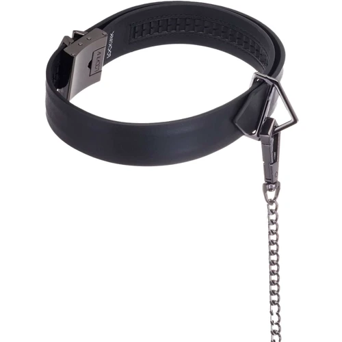 Ошейник с поводком LOCKINK Tied Collar with Leash Set - Black