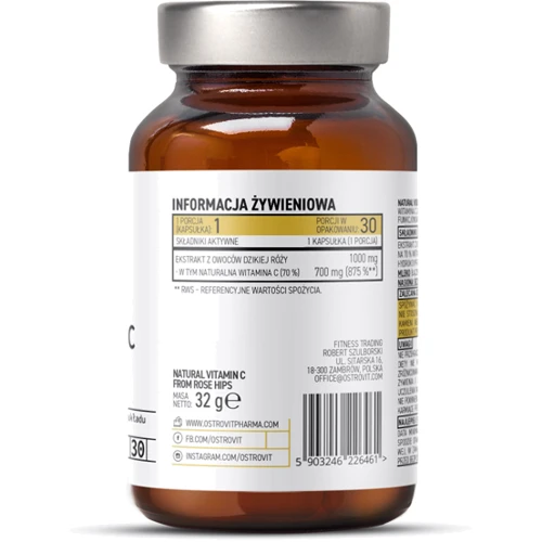 OstroVit Pharma Natural Vitamin C від Rose Hips Вітамін С 30 капсул: Форма випуску капсули