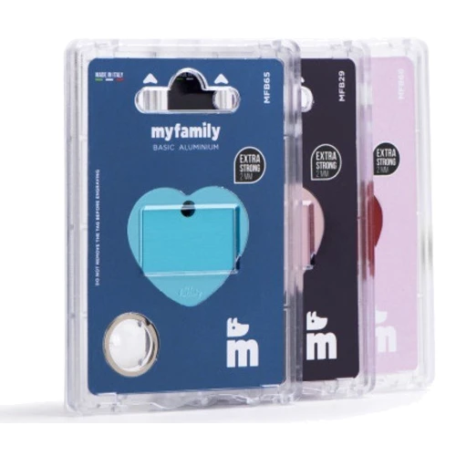 Адресник для животных My Family BASIC ALUMINUM Сердце большое, фиолетовое (8055960258406): Цвет фиолетовый