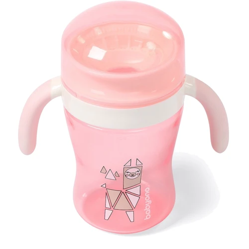 Кружка-непроливайка BabyOno 360° с мягким носиком 240 мл розовый (1449)