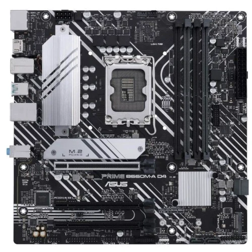 ASUS PRIME B660M-A D4: Роз'єми на задній панелі DisplayPort, HDMI, USB 2.0, USB 3.2 Gen 2
