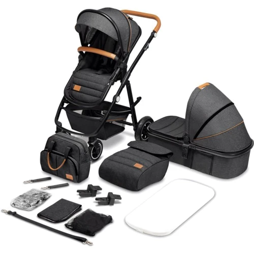 Коляска 2 в 1 Lionelo Amber Grey Graphite: Материал колес полиуретан