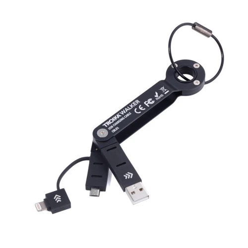 Брелок-адаптер Troika "WALKER" USB/Micro USB чорний (CBL01/BK)