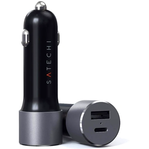 

Satechi Usb Car Charger USB+USB-C 72W Space Grey (ST-TCPDCCM)