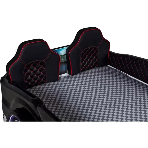 Кровать машина Мустанг чёрная c подсветкой (700.02.04)