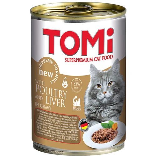 Влажный корм для кошек TOMi Птица и Печень 400 г