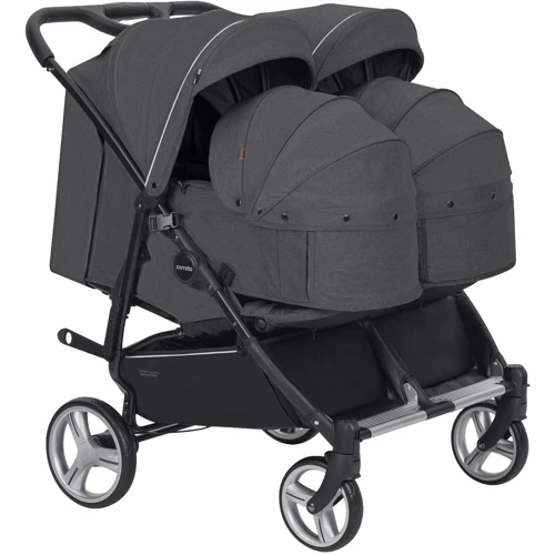 Универсальная коляска 2 в 1 для двойни Carrello Connect Serious Black (CRL-5502/1)