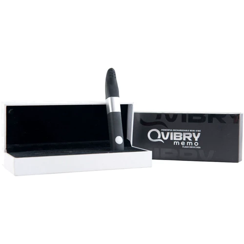 Миниатюрный вибратор флешка на 8 Гб Qvibry Mini Vibe Black, 12х1,5 см