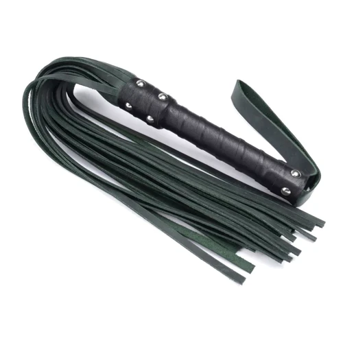 Флоггер из натуральной кожи Flirty Hard Leather - Green, BG-00032