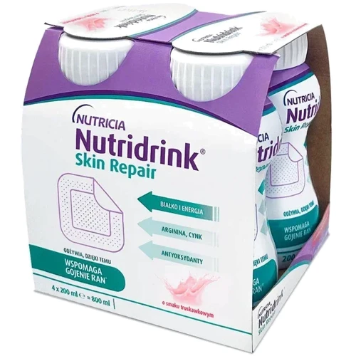Энтеральное питание Nutricia Nutridrink Skin Repair со вкусом клубники 4х200 мл (8716900583209)