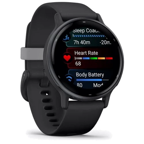 Смарт-часы Garmin Vivoactive 5 Slate Aluminium Bezel with Black Case and Silicone Band (010-02862-10): Время работы до 11 дней