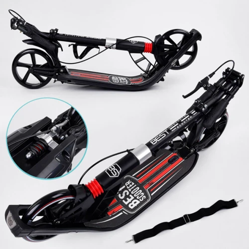 Двоколісний самокат з 2-ма амортизаторами Best Scooter Червоний (50065): Конструкція рами складная