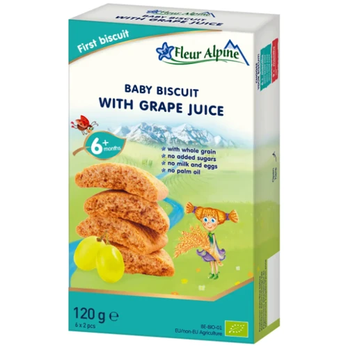 Печенье детское FLEUR ALPINE с виноградным соком 120 г (1684021)