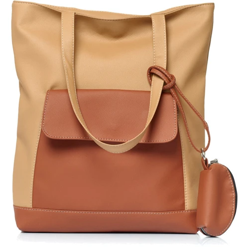 Женская сумка шоппер Sambag Shopper бежевая (93251026)