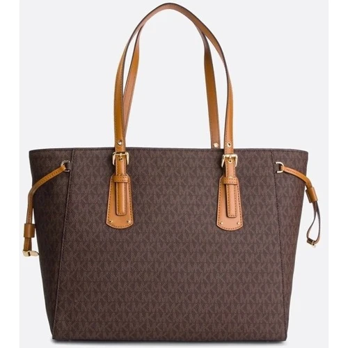 Сумка жіноча Michael Kors VOYAGER MD MF TZ TOTE темно-коричнева (30F8GV6T2B200): Застібка Блискавка