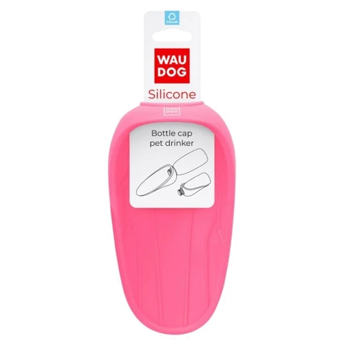 Поилка-насадка на бутылку WAUDOG Silicone 165х90 мм розовая (50777)