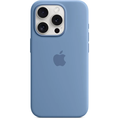 Чохол для iPhone Apple iPhone 15 Pro Silicone Case with MagSafe - Winter Blue (MT1L3ZM/A): Матеріали Силикон