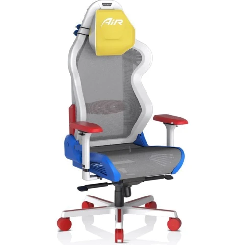 Кресло DXRacer Air PRO белое-синее-красное-желтое (AIR-R1S-WRB.G-B3-NVF): Оснащение С колесиками, С крестовиной, Поясничный валик, Поясничный валик, Подголовник, Подлокотники, Механизм