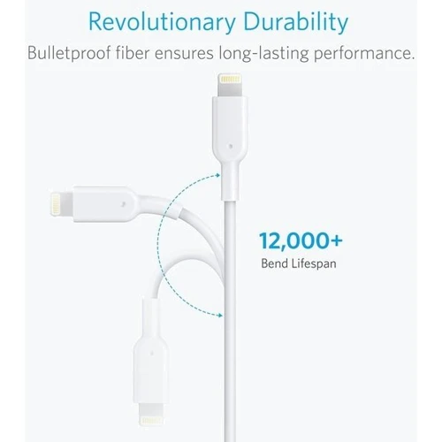 Кабель ANKER USB Cable to Lightning Powerline II V3 3m White (A8434H21) фото 3