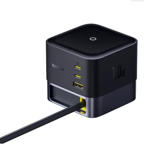 Зарядное устройство Baseus Wall Charger 2xUSB-C+USB GaN Retractable-C 100W Black (P10164001123-00): Тип сетевое