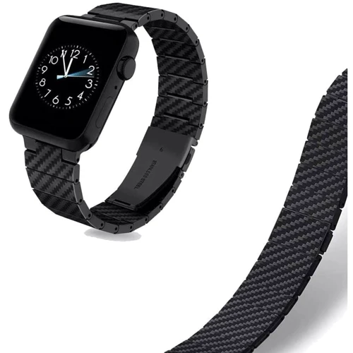 Аксесуар для Watch COTEetCI W76 Carbon Fiber Pattern Strap Black (22008-BK) для Apple Watch 42/44/45/49mm фото 5