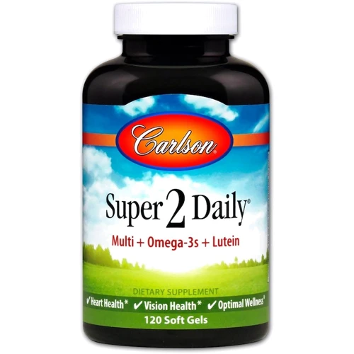 Carlson Labs Super 2 Daily 120 caps Мультивитамины с Омега-3 и лютеином