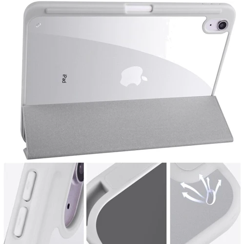 Аксессуар для iPad BeCover Soft Edge with Pencil mount Gray for iPad 10.9 (2022 / 2024) / iPad 11 2025 (709236): Особенности трансформируется в подставку, Приятен на ощупь, отделение для стилуса, Надежная защита от царапин и загрязнений, режим автопробуждения/сна