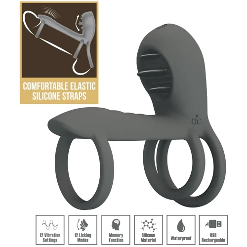 Насадка с вибрацией LYBAILE Pretty Love Master Ring Gray (BI-040135-1)