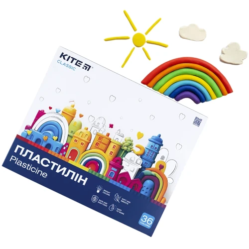 Пластилин восковой Kite Classic 36 цветов 720 г (K-078): Производитель KITE
