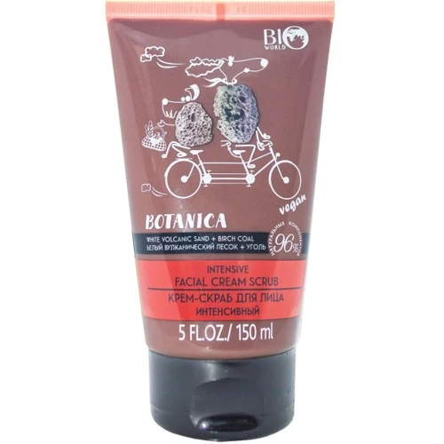 Bio World Botanica Крем-скраб для лица интенсивный Вулканический Песок Уголь 150 ml