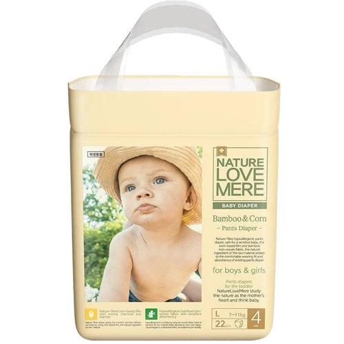 Підгузки дитячі Nature Love Mere Bamboo & Corn розмір L