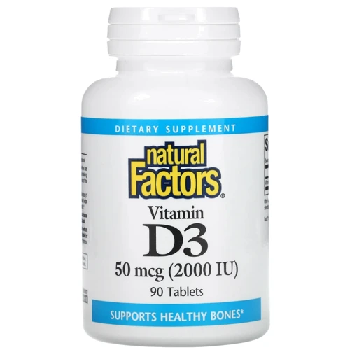 Natural Factors Vitamin D3 Витамин Д3 2000 МЕ 90 таблеток