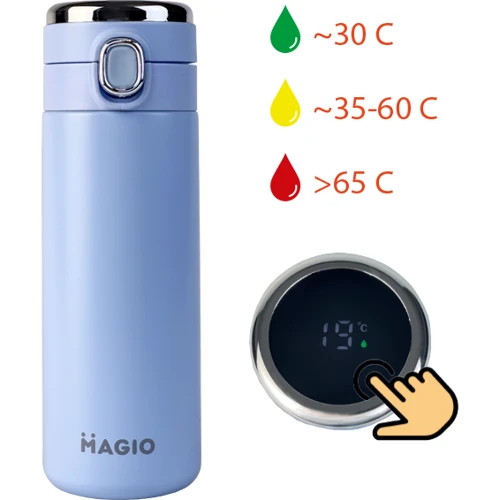 Термос Magio Smart вакуумный с термодатчиком голубой 400 мл (MG-1047B): Тип термос