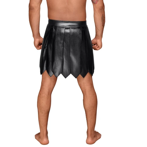 Мужская юбка гладиатора Noir Handmade H053 Eco leather men's gladiator skirt Black, S